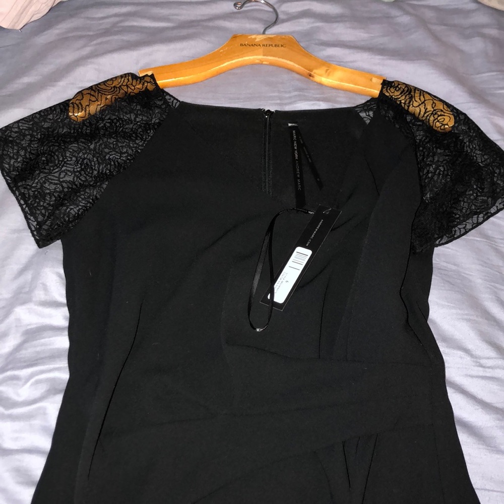 Marc New York lace sleeve knee length dress
